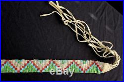 Rare Early 20th Century Antique Native American Beaded Belt 62 Length