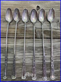 Rare Early Coin Silver Ingot Six Iced Tea Spoons Navajo Hopi Native American Vtg