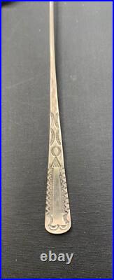 Rare Early Coin Silver Ingot Six Iced Tea Spoons Navajo Hopi Native American Vtg