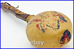 Rare Early Native American Artifact Bladder/Rawhide Ceremonial Shayman Rattle