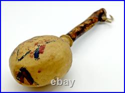 Rare Early Native American Artifact Bladder/Rawhide Ceremonial Shayman Rattle