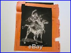Rare Frederick Remington Print Native American Cowboy Desert Landscape Horses