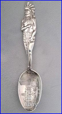 Rare Full Body Native American Sterling Silver Spoon Heart Of Detroit. Free Ship