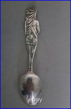 Rare Full Body Native American Sterling Silver Spoon Heart Of Detroit. Free Ship