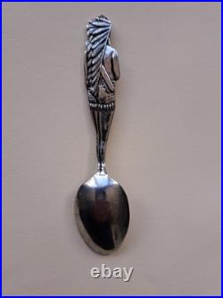 Rare Full Body Native American Sterling Silver Spoon Heart Of Detroit. Free Ship