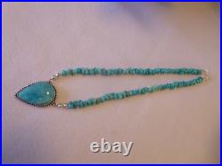 Rare Genuine Sleeping Beauty Turquoise Pendant And Native American Necklace