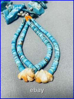 Rare Gilbert Turquoise Vintage Santo Domingo Jacla Heishi Necklace Old