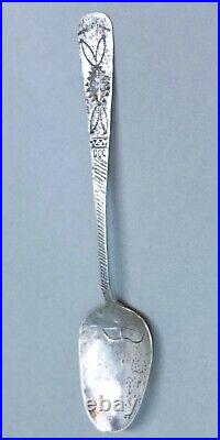 Rare HANDWROUGHT Navajo Antique Silver Souvenir Spoon Bow & Arrow Circa 1900