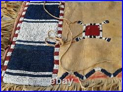 Rare Handmade BEADED Deer Hide Leather Saddle Blanket Native American Indian