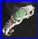 Rare-Harvey-Begay-Navajo-Sterling-Silver-Sand-Cast-Green-Turquoise-Cuff-Bracelet-01-gf