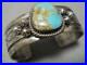 Rare-High-Grade-Vintage-Navajo-Royston-Turquoise-Sterling-Silver-Bracelet-Old-01-gzc