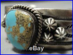 Rare High Grade Vintage Navajo Royston Turquoise Sterling Silver Bracelet Old