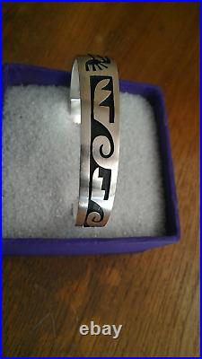 Rare Hopi Sterling Silver Kokopelli Cuff by Manuel Hoyungowa 21 Grams