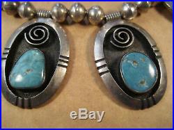 Rare Hopi Sterling Silver & Turquoise Necklace, Victor Coochwytewa, 20, 119g