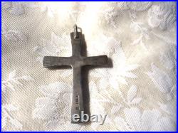 Rare Horace Iule Signed Native American Old Turquoise Cross Pendant Silver