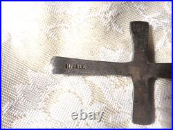 Rare Horace Iule Signed Native American Old Turquoise Cross Pendant Silver
