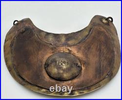 Rare Huge Hudson Bay FUR TRADE HB Native American Hammered Copper Gorget Pendant