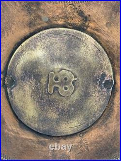 Rare Huge Hudson Bay FUR TRADE HB Native American Hammered Copper Gorget Pendant