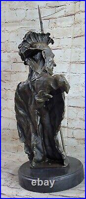 Rare Indian Native American Art Chief Eagle Bust Bronze Marble Statue Bust SALE