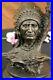 Rare-Indian-Native-American-Art-Chief-Eagle-Bust-Bronze-Marble-Statue-Figurine-01-ao
