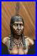 Rare-Indian-Native-American-Art-Chief-Eagle-Bust-Bronze-Marble-Statue-Sculpture-01-qg