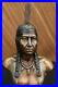 Rare-Indian-Native-American-Art-Chief-Eagle-Bust-Marble-Base-Sculpture-hot-cast-01-reic