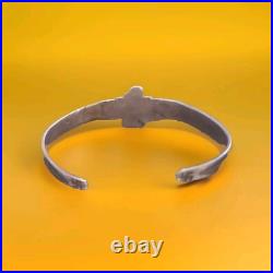 Rare Ingot/coin silver 1900s OLD Pawn WHIRLIN LOGS NA Turquoise Fred Harvey Era