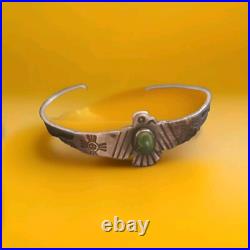 Rare Ingot/coin silver 1900s OLD Pawn WHIRLIN LOGS NA Turquoise Fred Harvey Era