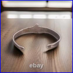 Rare Ingot/coin silver 1900s OLD Pawn WHIRLIN LOGS NA Turquoise Fred Harvey Era