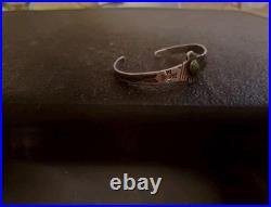 Rare Ingot/coin silver 1900s OLD Pawn WHIRLIN LOGS NA Turquoise Fred Harvey Era