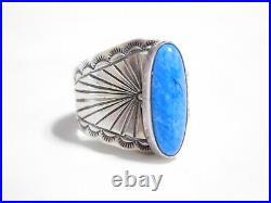 Rare J. Delgarito Native American Sterling Silver Turquoise Ring