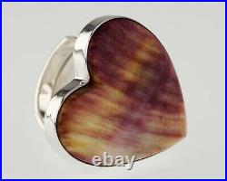 Rare Joan Slifka Sterling Purple Sunset Spiny Shell Heart Ring Sz 6