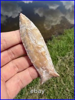 Rare Killer Native American Fluted Paleo Cumberland Point Arrowhead Clovis
