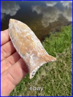 Rare Killer Native American Fluted Paleo Cumberland Point Arrowhead Clovis