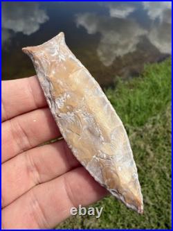 Rare Killer Native American Fluted Paleo Cumberland Point Arrowhead Clovis