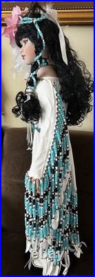 Rare Large Handmade Native American Porcelain Doll 36 in