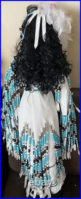 Rare Large Handmade Native American Porcelain Doll 36 in