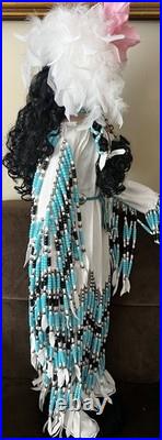 Rare Large Handmade Native American Porcelain Doll 36 in