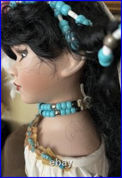 Rare Large Handmade Native American Porcelain Doll 36 in