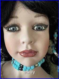 Rare Large Handmade Native American Porcelain Doll 36 in