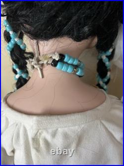 Rare Large Handmade Native American Porcelain Doll 36 in