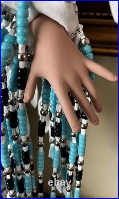 Rare Large Handmade Native American Porcelain Doll 36 in