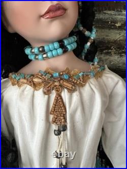 Rare Large Handmade Native American Porcelain Doll 36 in