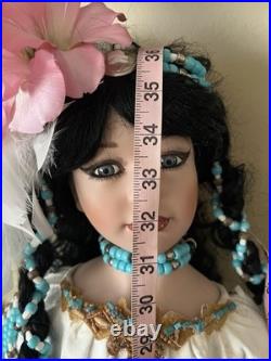 Rare Large Handmade Native American Porcelain Doll 36 in