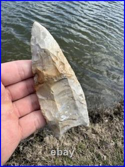 Rare Large Native American Paleo Fluted Clovis Point Arrowhead
