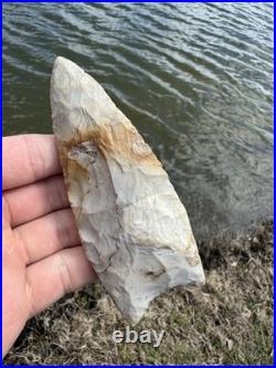 Rare Large Native American Paleo Fluted Clovis Point Arrowhead