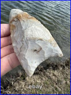 Rare Large Native American Paleo Fluted Clovis Point Arrowhead