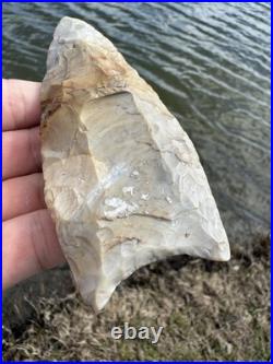 Rare Large Native American Paleo Fluted Clovis Point Arrowhead