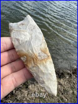 Rare Large Native American Paleo Fluted Clovis Point Arrowhead