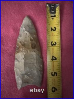 Rare Large Native American Paleo Fluted Clovis Point Arrowhead